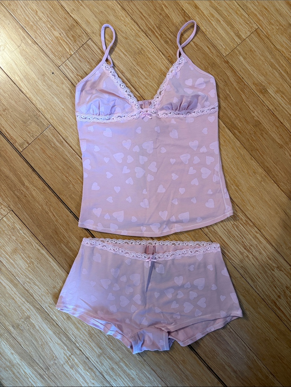 Skims Lightweight Cotton Lace Cami and Boyshort Set